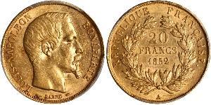20 Franc Segundo Imperio francés (1852-1870) Oro Napoleon III (1808-1873)