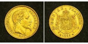 20 Franc Segundo Imperio francés (1852-1870) Oro Napoleon III (1808-1873)