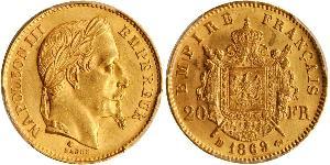 20 Franc Segundo Imperio francés (1852-1870) Oro Napoleon III (1808-1873)