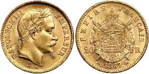 20 Franc Segundo Imperio francés (1852-1870) Oro Napoleon III (1808-1873)