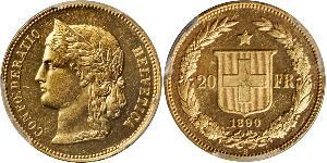 20 Franc Suiza Oro 