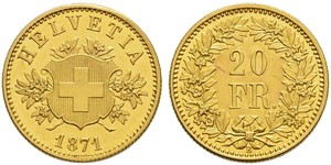 20 Franc Suiza Oro 