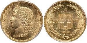 20 Franc Suiza Oro 