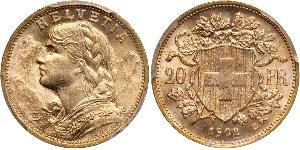 20 Franc Svizzera Oro 