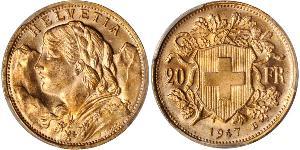 20 Franc Svizzera Oro 