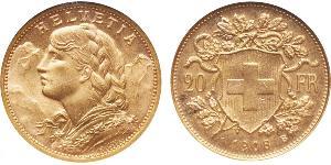 20 Franc Svizzera Oro 