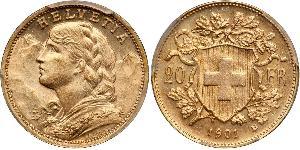 20 Franc Svizzera Oro 