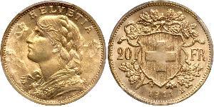 20 Franc Svizzera Oro 