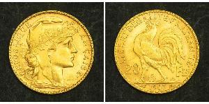 20 Franc Terza Repubblica francese (1870-1940)  Oro 