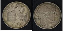 20 Franc Bélgica Plata Leopoldo III de Bélgica