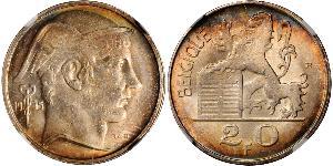 20 Franc Bélgica Plata 