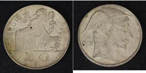 20 Franc Bélgica Plata Leopoldo III de Bélgica