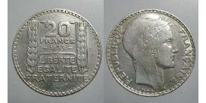 20 Franc Tercera República Francesa (1870-1940)  Plata 