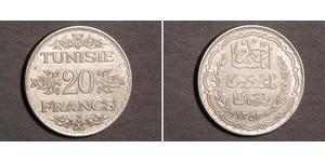 20 Franc Túnez Plata 