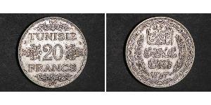 20 Franc Túnez Plata 
