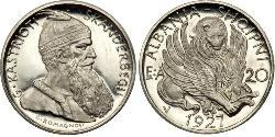 20 Franc Albanie Platine 