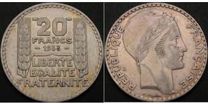 20 Franc Dritte Französische Republik (1870-1940)  Silber 