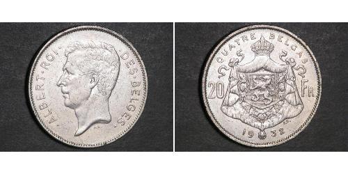 20 Franc Belgium  Albert I of Belgium (1875 - 1934)