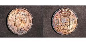 20 Franc Mónaco (1297 - )  Raniero III de Mónaco