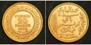20 Franc Tunisia 金 