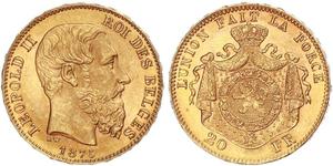 20 Franc 比利时 金 利奥波德二世 (比利时)