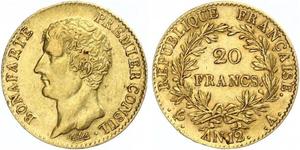 20 Franc 法兰西第一帝国 (1804 - 1814) 金 拿破仑一世(1769 - 1821)