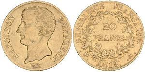 20 Franc 法兰西第一帝国 (1804 - 1814) 金 拿破仑一世(1769 - 1821)