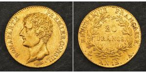 20 Franc 法兰西第一帝国 (1804 - 1814) 金 拿破仑一世(1769 - 1821)