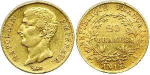 20 Franc 法兰西第一帝国 (1804 - 1814) 金 拿破仑一世(1769 - 1821)