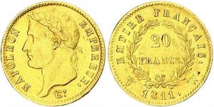 20 Franc 法兰西第一帝国 (1804 - 1814) 金 拿破仑一世(1769 - 1821)
