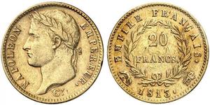 20 Franc 法兰西第一帝国 (1804 - 1814) 金 拿破仑一世(1769 - 1821)