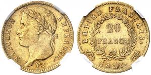20 Franc 法兰西第一帝国 (1804 - 1814) 金 拿破仑一世(1769 - 1821)