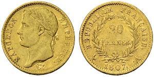 20 Franc 法兰西第一帝国 (1804 - 1814) 金 拿破仑一世(1769 - 1821)