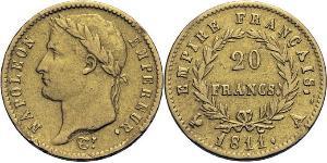20 Franc 法兰西第一帝国 (1804 - 1814) 金 拿破仑一世(1769 - 1821)