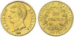 20 Franc 法兰西第一帝国 (1804 - 1814) 金 拿破仑一世(1769 - 1821)