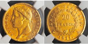20 Franc 法兰西第一帝国 (1804 - 1814) 金 拿破仑一世(1769 - 1821)