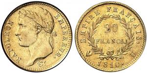20 Franc 法兰西第一帝国 (1804 - 1814) 金 拿破仑一世(1769 - 1821)