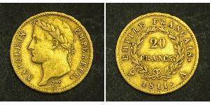 20 Franc 法兰西第一帝国 (1804 - 1814) 金 拿破仑一世(1769 - 1821)