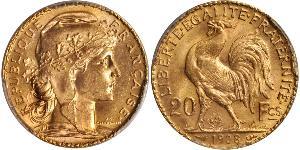 20 Franc 法兰西第三共和国 (1870 - 1940) 金 