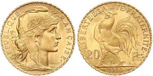 20 Franc 法兰西第三共和国 (1870 - 1940) 金 