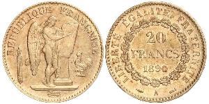 20 Franc 法兰西第三共和国 (1870 - 1940) 金 