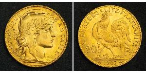 20 Franc 法兰西第三共和国 (1870 - 1940) 金 