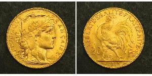 20 Franc 法兰西第三共和国 (1870 - 1940) 金 