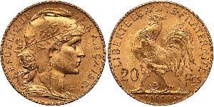 20 Franc 法兰西第三共和国 (1870 - 1940) 金 