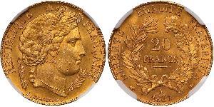 20 Franc 法蘭西第二共和國 (1848 - 1852) 金 
