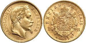20 Franc 法蘭西第二帝國 (1852 - 1870) 金 拿破仑三世