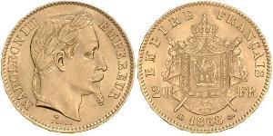 20 Franc 法蘭西第二帝國 (1852 - 1870) 金 拿破仑三世