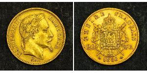 20 Franc 法蘭西第二帝國 (1852 - 1870) 金 拿破仑三世