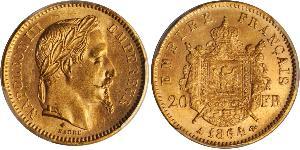 20 Franc 法蘭西第二帝國 (1852 - 1870) 金 拿破仑三世