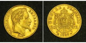 20 Franc 法蘭西第二帝國 (1852 - 1870) 金 拿破仑三世